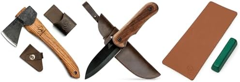 Ax1 Snøggjørsøks Håndsmidd Øks Med Slire Bsh5 Bushcraft Kniv Full Tang Overlevelseskniv Med Lærslipe Ls2P1 Lærslipekit For Sliping Av Kniv Campcraft Karbonstål  |   Hageøkser Hageøkser Hageøkser