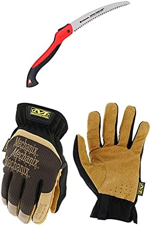 Rs 7265D Razortooth sammenleggbar beskjæringssag, 10-tommer + Mechanix Wear: Durahide Fastfit lærarbeidshansker (XX-Large, Brun/Svart) (LFF-75-012)  |   Hage-sager Hage-sager Hage-sager